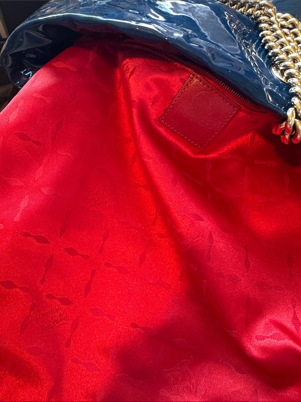 HTF Christian Louboutin Cyclope Patent Leather Chain Tote Bag - Picture 15 of 16